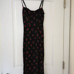 Reformation Cherry-Print Slip Dress Size 2